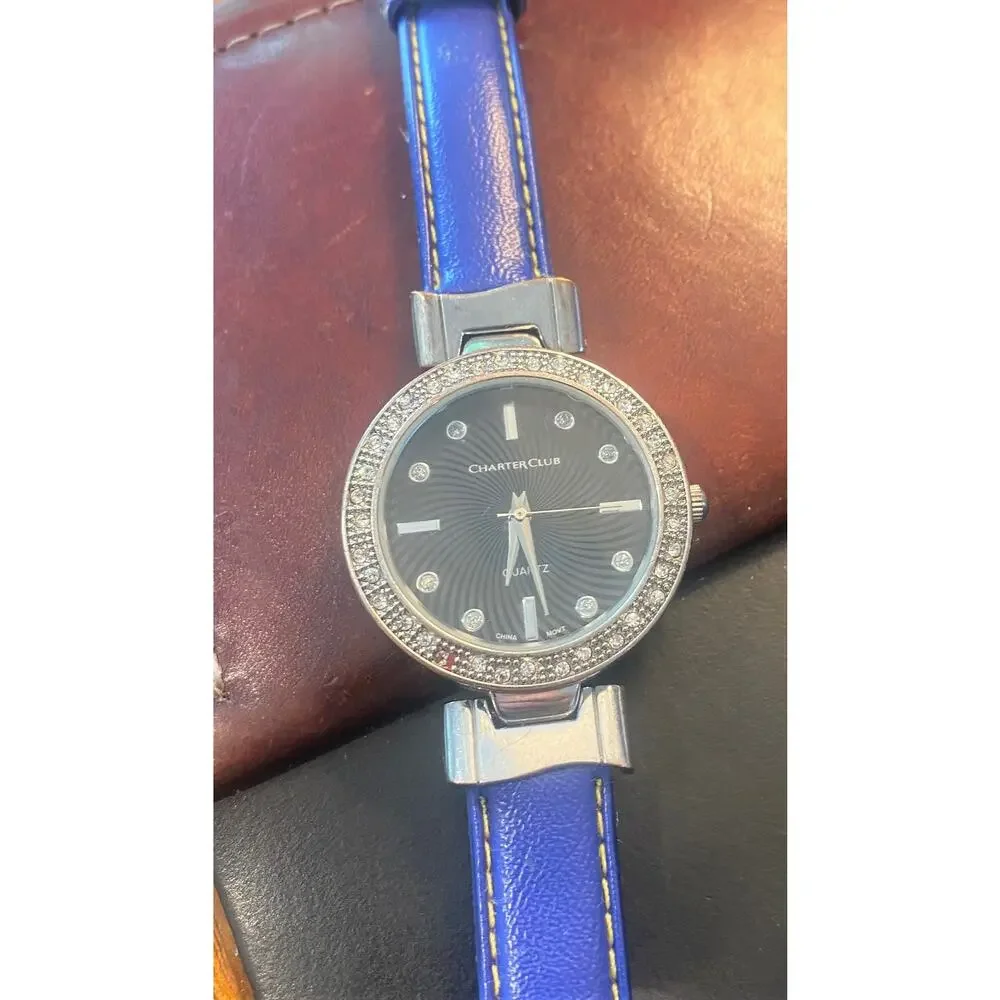 Women's 35mm Silver Tone Charter Club Watch,  Crystal Accents